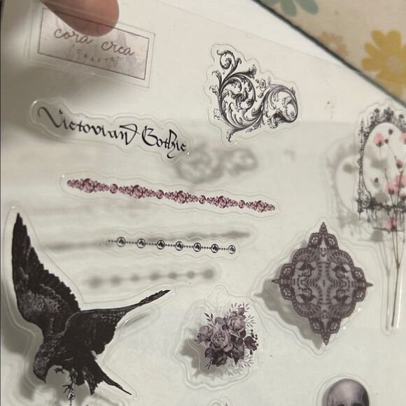 Cora Crea Crafts Decorative Gothic Sticker Set - Black and Purple new - Picture 4 of 4